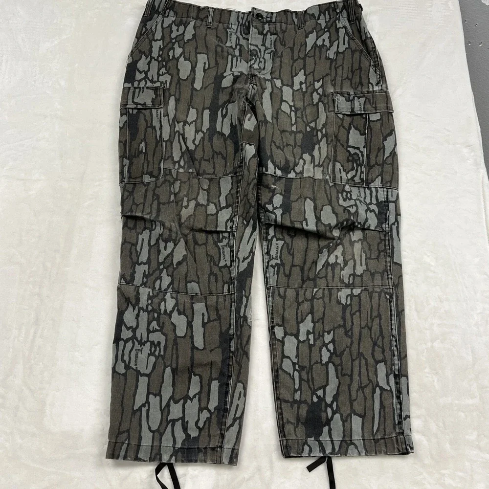 Trebark Cargo Pants Mens 40 Gray Camo Vintage Tree Bark Utility Trousers